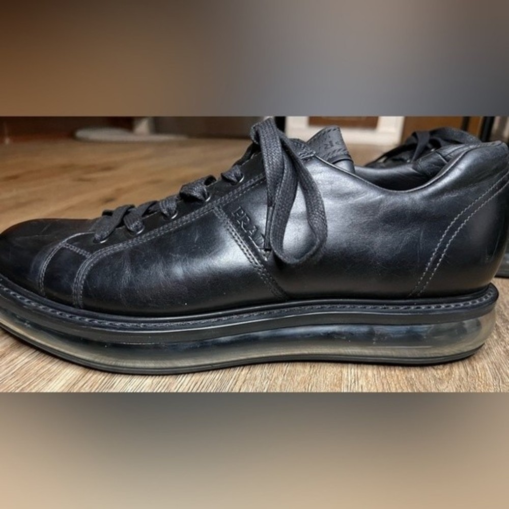 Prada Levitate Leather Low Top Sneakers Men Prada Size 9 (US Size 10) Black